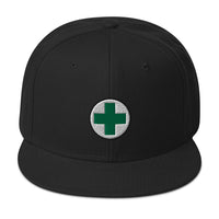 Medical Marijuana Symbol Embroidered Flat Bill Cap embroidered snapback hat, product image 4