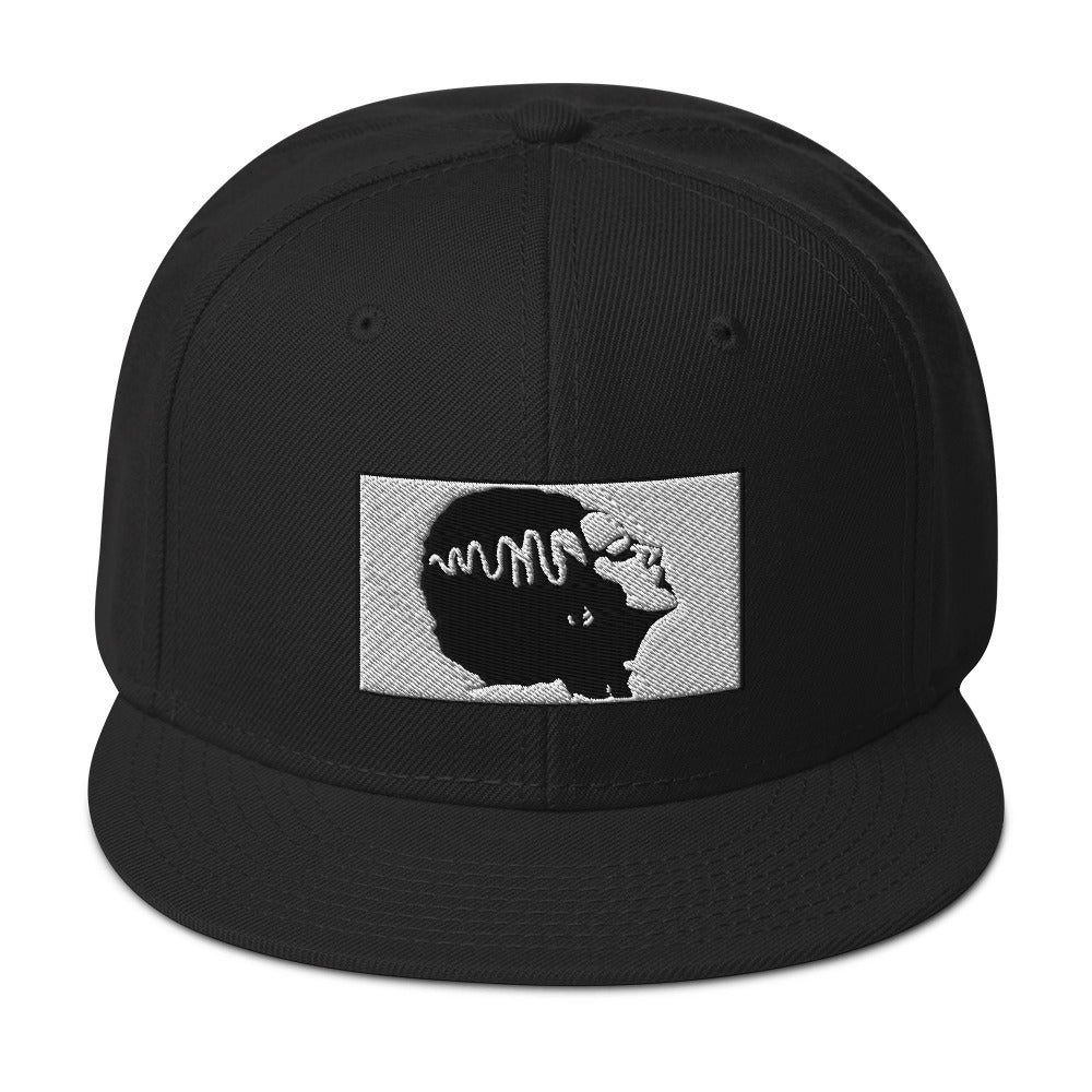 Halloween Monster Bride of Frankenstein Embroidered Flat Bill Cap embroidered snapback hat, product image 4