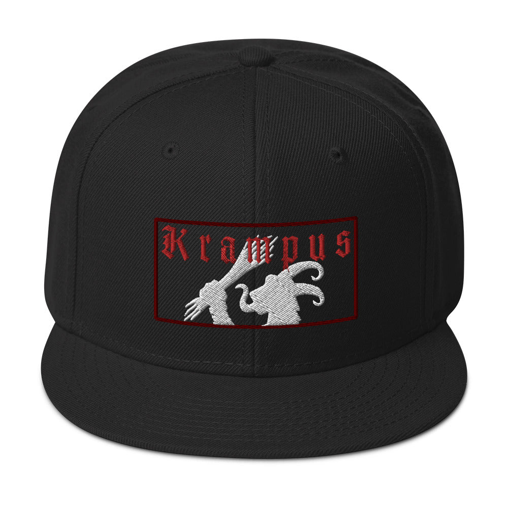 Gruss Vom Krampus Embroidered Flat Bill Cap embroidered snapback hat, product image 4