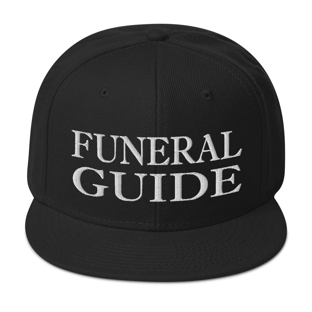 Funeral Guide Parlor Director Embroidered Flat Bill Cap embroidered snapback hat, product image 4