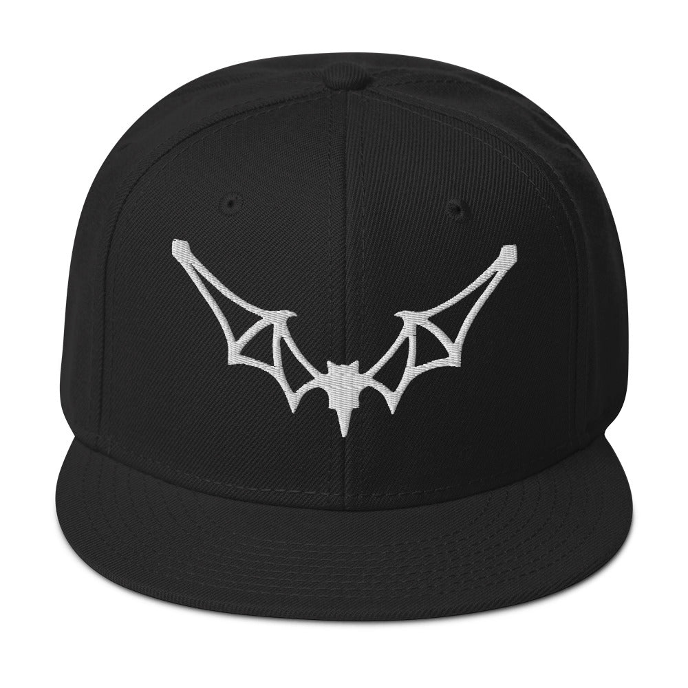 Flying Vampire Frame Bat Embroidered Flat Bill Cap embroidered snapback hat, product image 4