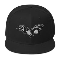 Flying Vampire Bat Goth Fashion Embroidered Flat Bill Cap embroidered snapback hat, product image 4