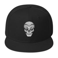 Dia De Los Muertos Day of the Dead Sugar Skull Flat Bill Cap embroidered snapback hat, product image 4