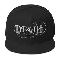 Whimsical Death – This is the End Embroidered Flat Bill Cap embroidered snapback hat, product image 4
