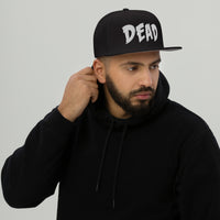 White DEAD Emotional Depression Embroidered Flat Bill Cap embroidered snapback hat, product image 3