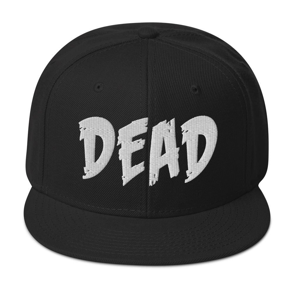 White DEAD Emotional Depression Embroidered Flat Bill Cap embroidered snapback hat, product image 4