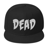 White DEAD Emotional Depression Embroidered Flat Bill Cap embroidered snapback hat, product image 4