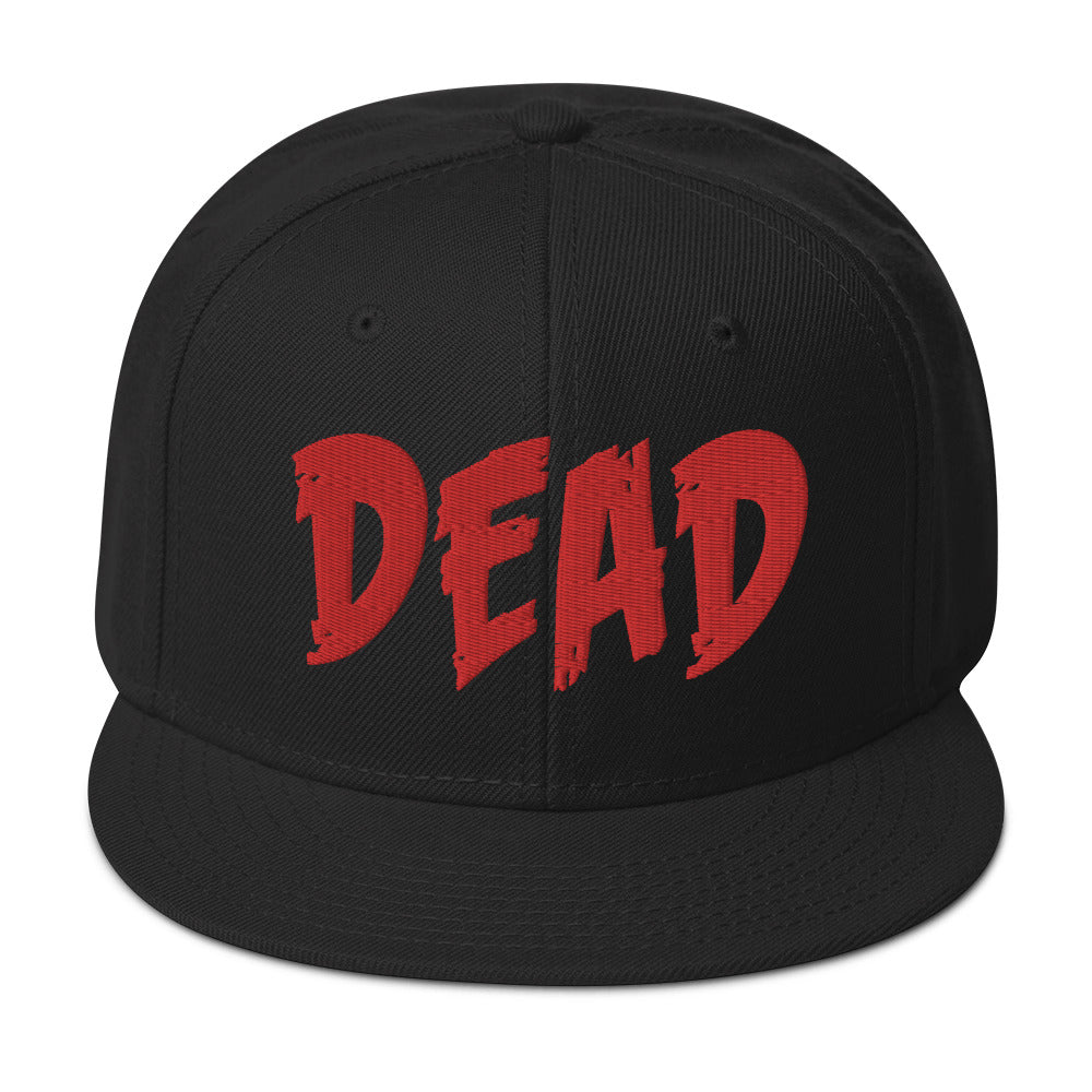 Red DEAD Emotional Depression Embroidered Flat Bill Cap embroidered snapback hat, product image 4
