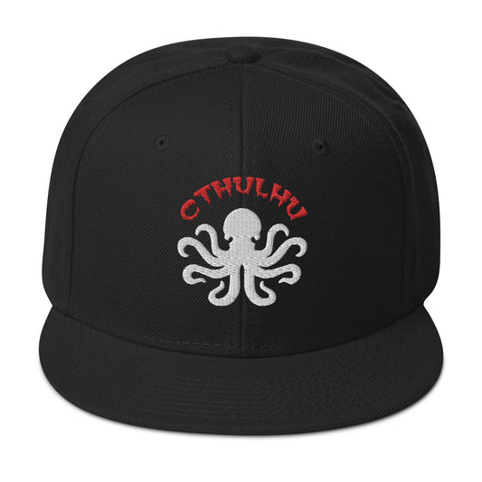 Cthulhu The Elder Gods Embroidered Flat Bill Cap embroidered snapback hat, product image 1