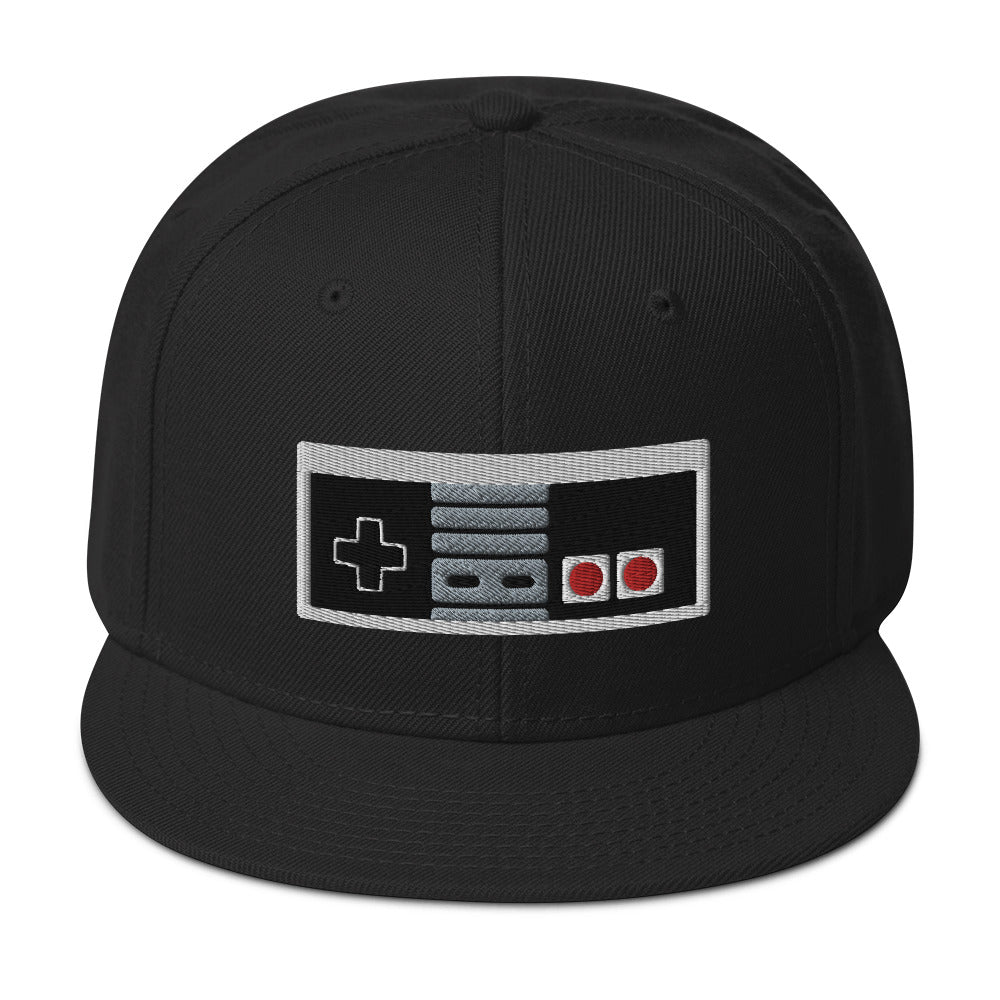Classic 80's Game Controller Embroidered Flat Bill Cap Snapback Hat