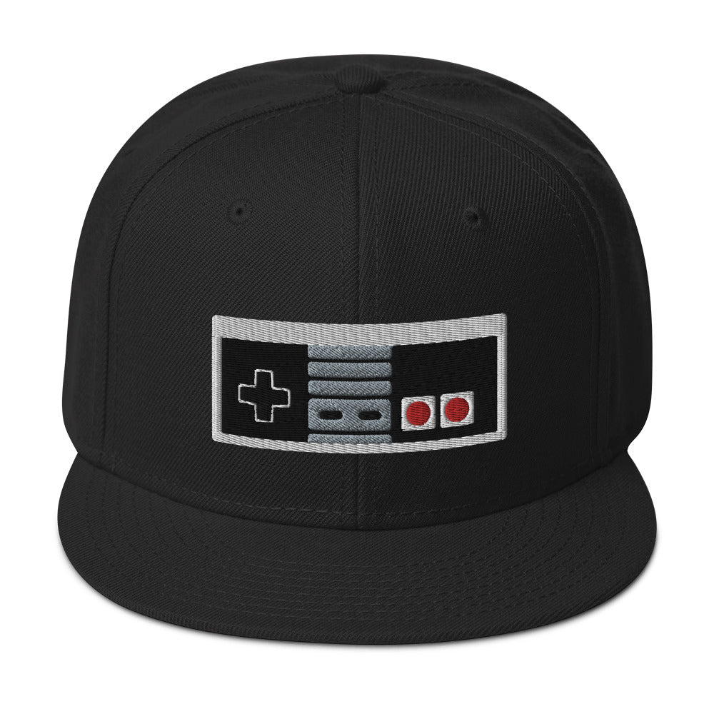 Classic 80's Game Controller Embroidered Flat Bill Cap embroidered snapback hat, product image 4