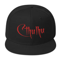 Red Call of Cthulhu The Great Old Ones Embroidered Flat Bill Cap embroidered snapback hat, product image 4