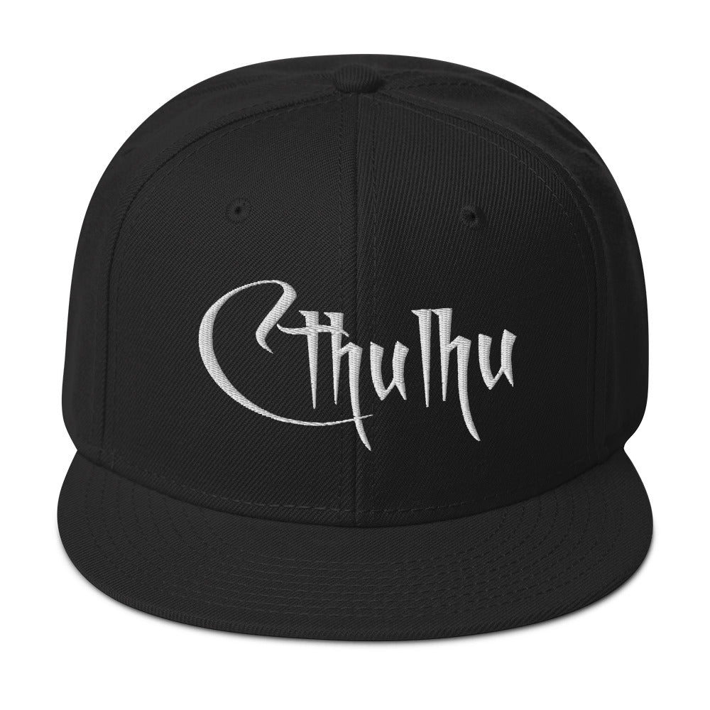 White Call of Cthulhu The Great Old Ones Embroidered Flat Bill Cap embroidered snapback hat, product image 4
