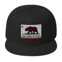 California U.S. State Flag Embroidered Flat Bill Cap embroidered snapback hat, product image 4