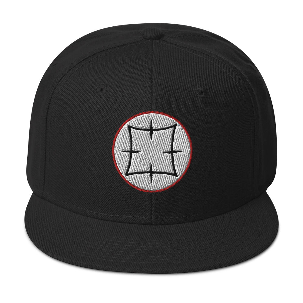 Ancient Japanese Symbol Embroidered Samurai Flat Bill Cap embroidered snapback hat, product image 4