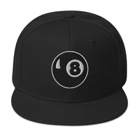 8 Ball Pool Billiards Embroidered Flat Bill Cap embroidered snapback hat, product image 4