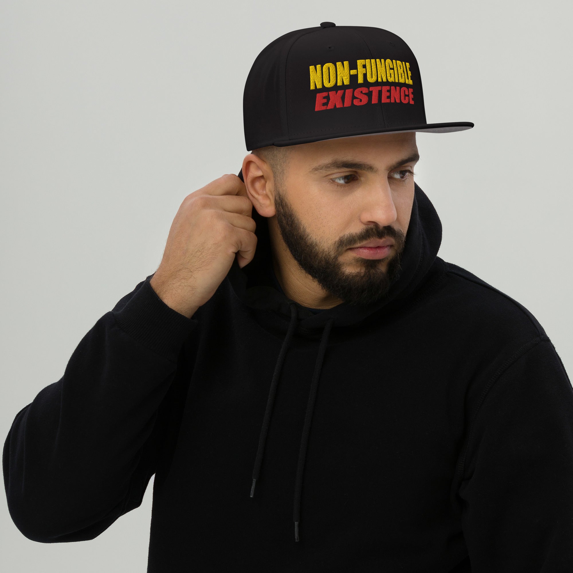 NFT Non-Fungible Existence is the world of Crypto and Bitcoin Flat Bill Cap Snapback Hat