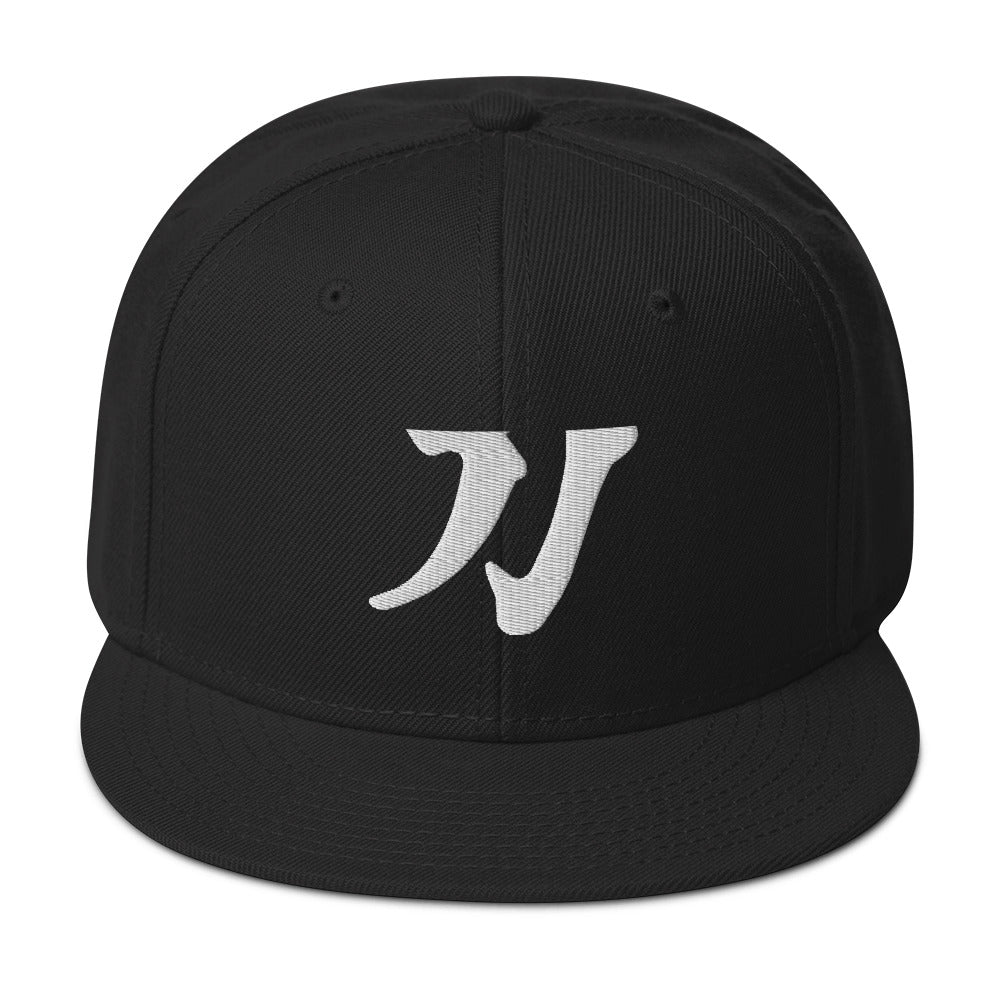 Sword Japanese Kanji Symbol Letter Embroidered Flat Bill Snapback Hat