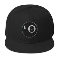 Black 8 Ball Billiards embroidered snapback hat, product image 4