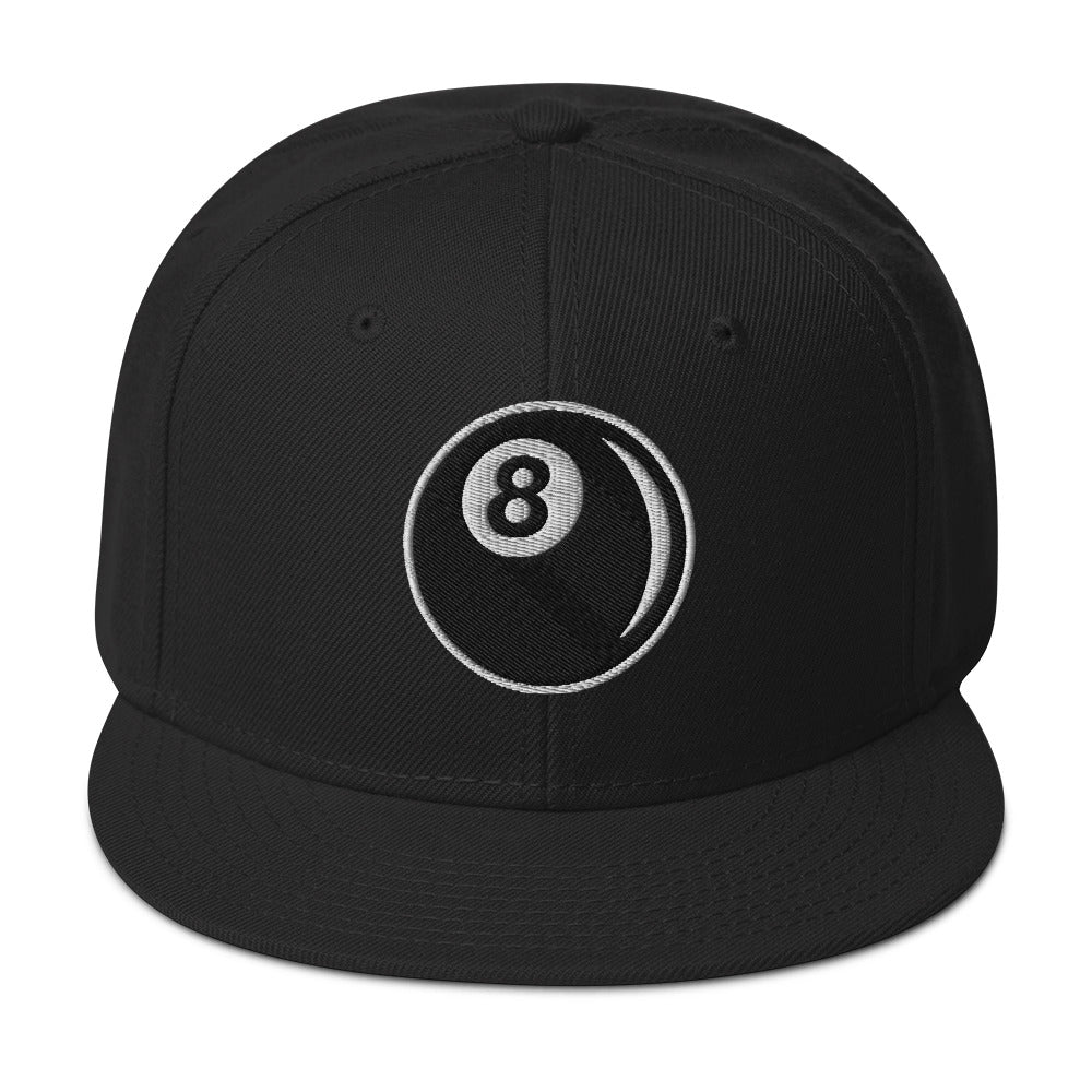 Eight Ball Billiards embroidered snapback hat, product image 4