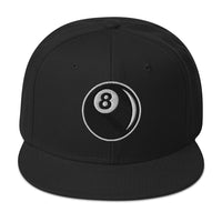 Eight Ball Billiards embroidered snapback hat, product image 4