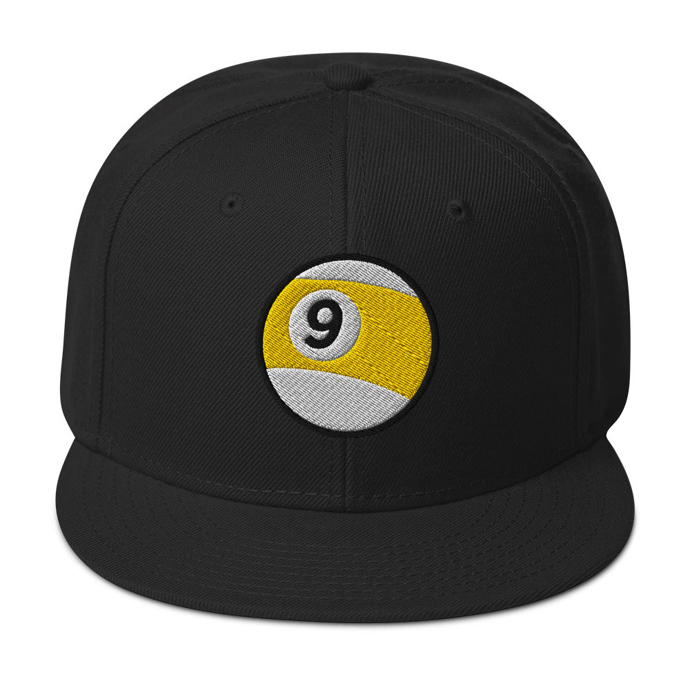 Nine Ball Billiards embroidered snapback hat, product image 4