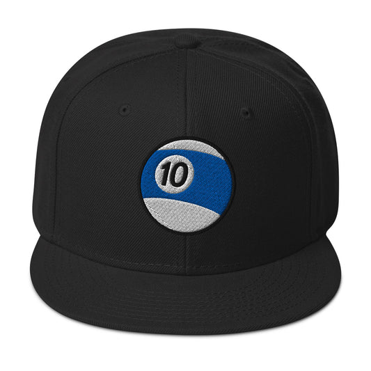 Ten Ball Billiards embroidered snapback hat, product image 1