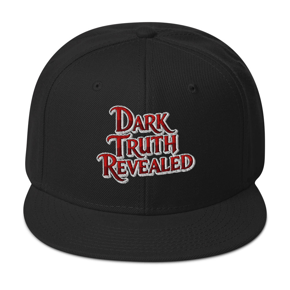 Dark Truth Revealed True Crime Flat Bill embroidered snapback hat, product image 4