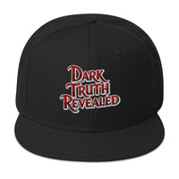 Dark Truth Revealed True Crime Flat Bill embroidered snapback hat, product image 4