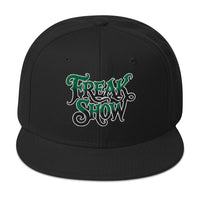 Freak Show Horror Flat Bill embroidered snapback hat, product image 4