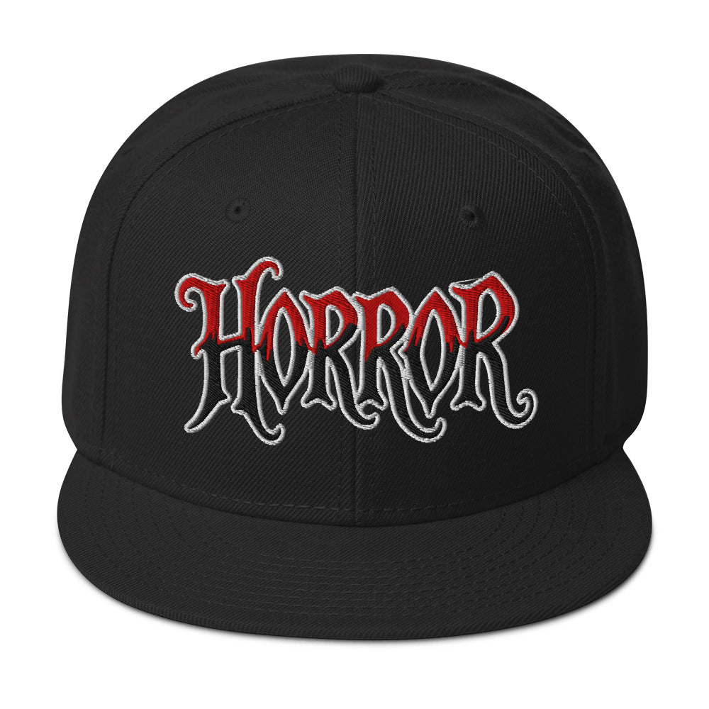 HORROR Flat Bill embroidered snapback hat, product image 1