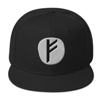 Fehu Rune embroidered snapback hat, product image 1