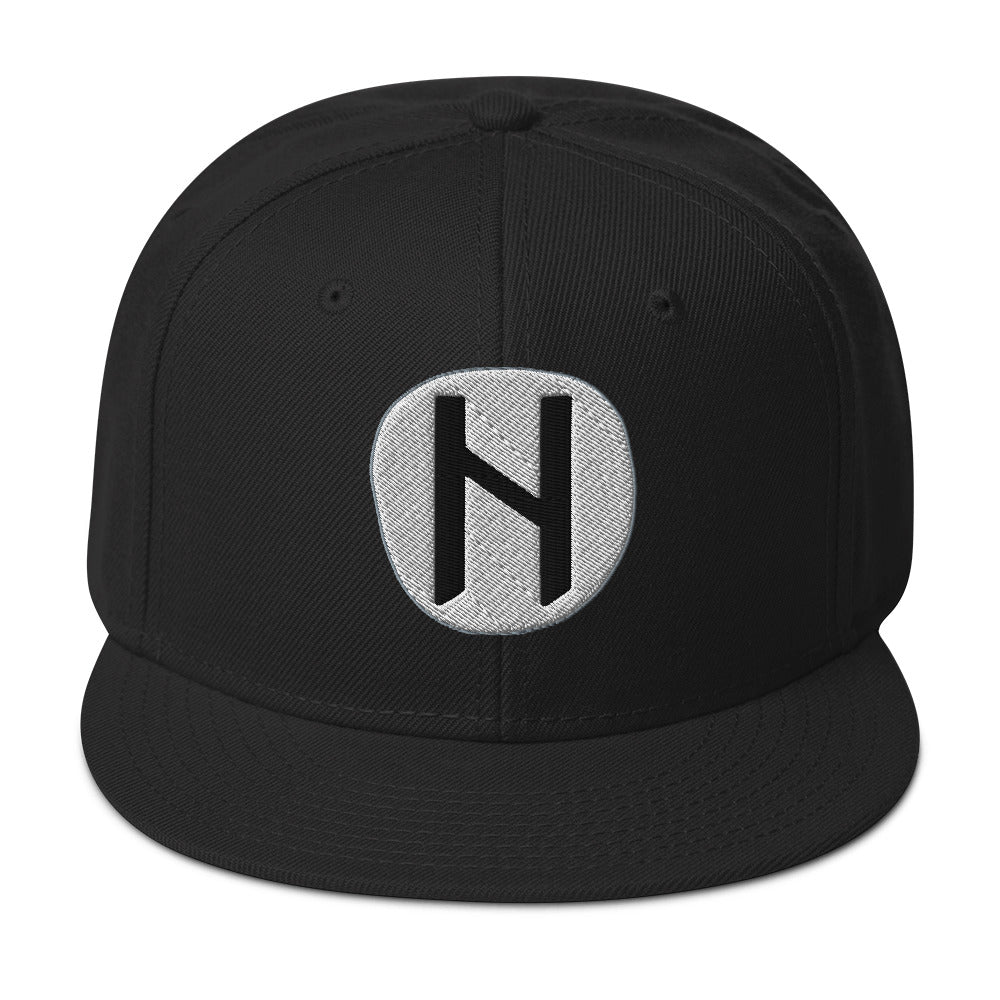 Hagalaz Rune embroidered snapback hat, product image 1