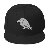 Raven embroidered snapback hat, product image 4