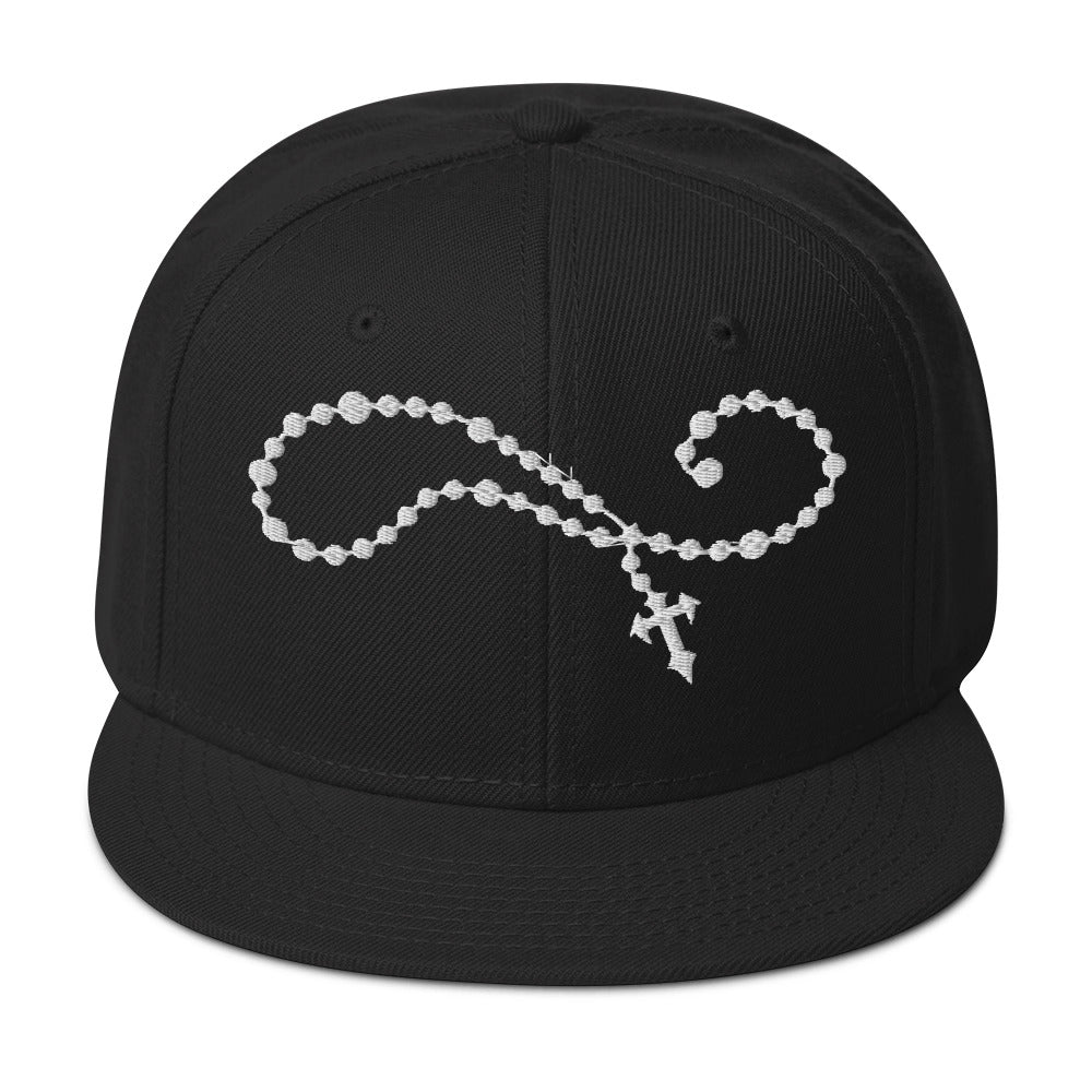 Rosary Beads embroidered snapback hat, product image 4