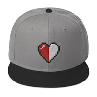 Retro 8 Bit Video Game Pixelated Half Life Heart Embroidered Flat Bill Cap embroidered snapback hat, product image 32