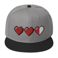 3 Heart Meter Retro 8 Bit Video Game Pixelated Embroidered Flat Bill Cap embroidered snapback hat, product image 32
