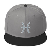 Zodiac Sign Pisces Embroidered Flat Bill Cap embroidered snapback hat, product image 31