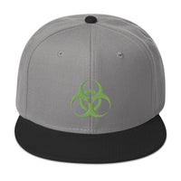 Green Bio Hazard Symbol Warning Sign Embroidered Flat Bill Cap embroidered snapback hat, product image 31