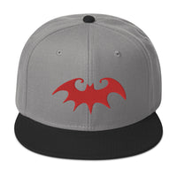 Whimsical Halloween Vampire Bat Embroidered Flat Bill Cap embroidered snapback hat, product image 31