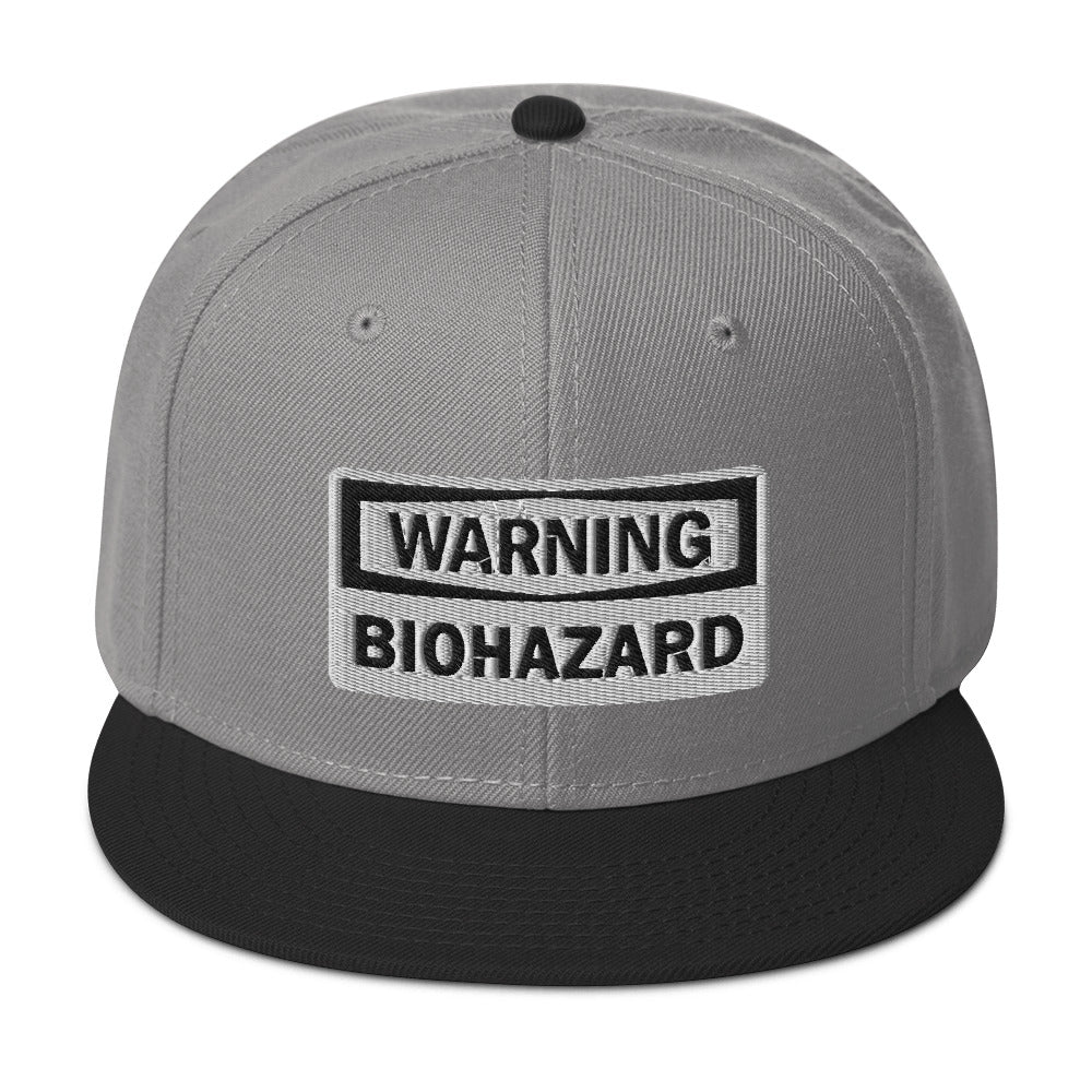 Warning Sign Bio Hazard Zombie Apocalypse Embroidered Flat Bill Cap Snapback Hat