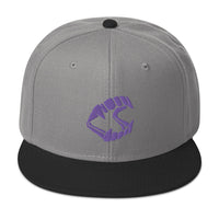Purple Vampire Novelty Halloween Fangs Embroidered Flat Bill Cap embroidered snapback hat, product image 31