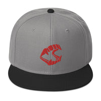 Red Vampire Novelty Halloween Fangs Embroidered Flat Bill Cap embroidered snapback hat, product image 31