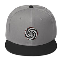 Twilight Zone Hypnotic Hypnosis Spiral Illusion Embroidered Flat Bill Cap embroidered snapback hat, product image 1