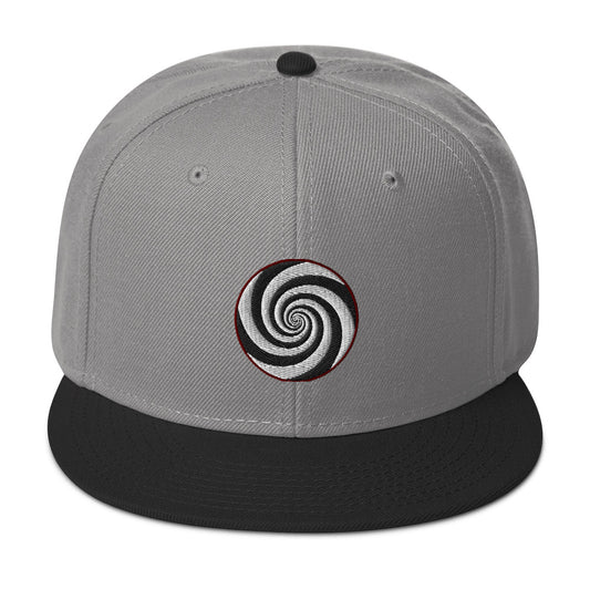 Twilight Zone Hypnotic Hypnosis Spiral Illusion Embroidered Flat Bill Cap embroidered snapback hat, product image 1