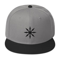 Black The Symbol of Chaos Embroidered Flat Bill Cap embroidered snapback hat, product image 31