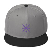 Purple The Symbol of Chaos Embroidered Flat Bill Cap embroidered snapback hat, product image 31