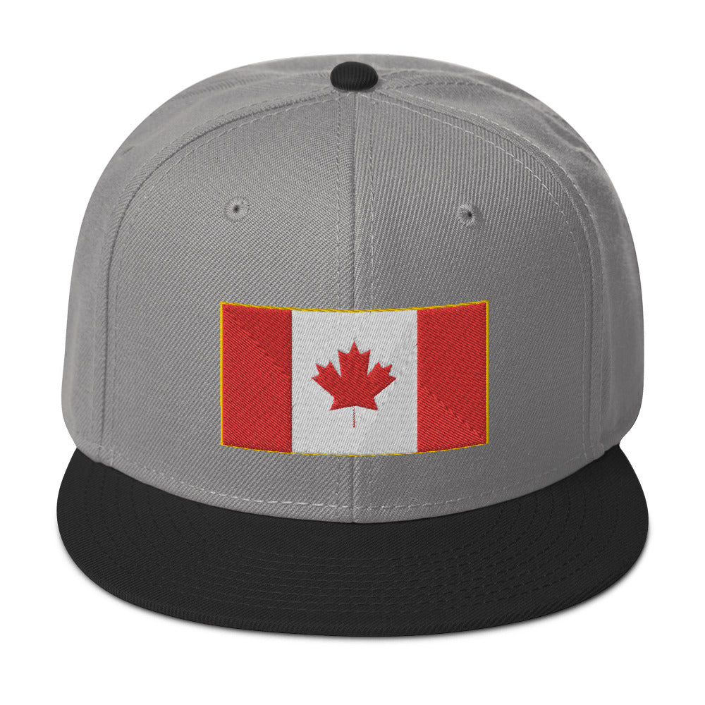 The National Flag of Canada Embroidered Flat Bill Cap Snapback Hat
