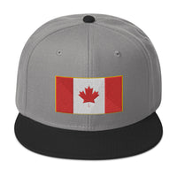 The National Flag of Canada Embroidered Flat Bill Cap embroidered snapback hat, product image 31