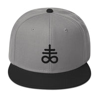 Black Leviathan Cross of Satan Occult Symbol Embroidered Flat Bill Cap embroidered snapback hat, product image 31